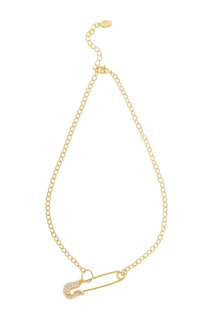 Rivka Friedman Pavé Cubic Zirconia Safety Pin Pendant Necklace