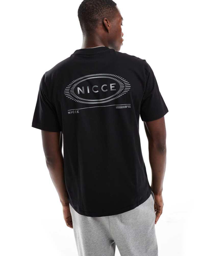 NICCE Nicce back print logo t-shirt in black
