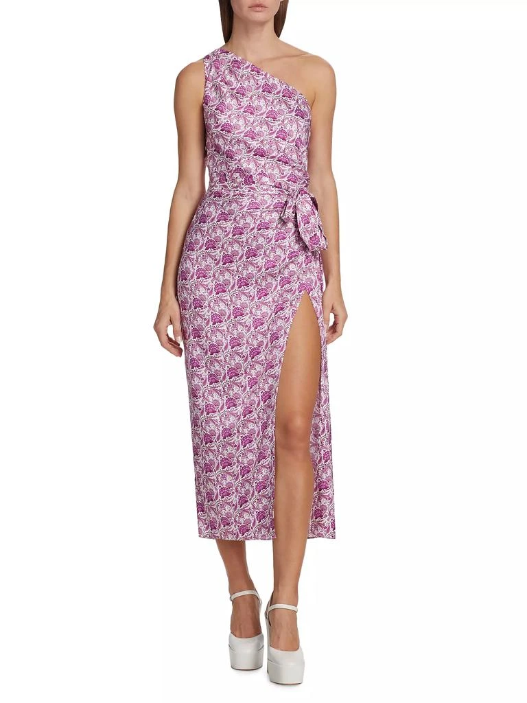 Cami NYC Nanu Paisley One-Shoulder Midi-Dress 3