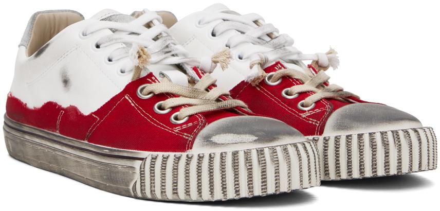 MAISON MARGIELA White & Red New Evolution Sneakers - Casual