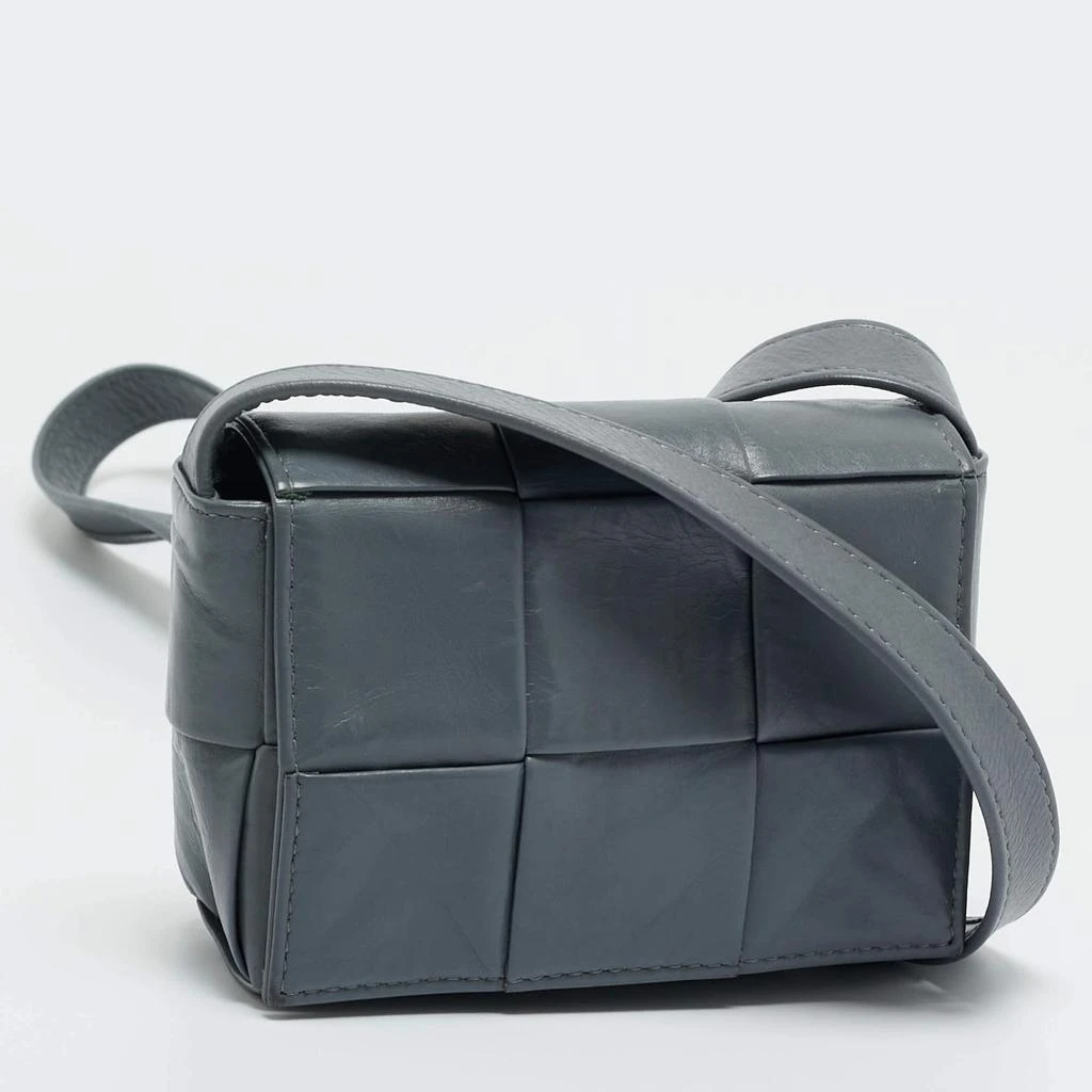 Bottega Veneta Bottega Veneta Grey Intrecciato Leather Mini Candy Cassette Crossbody Bag 3