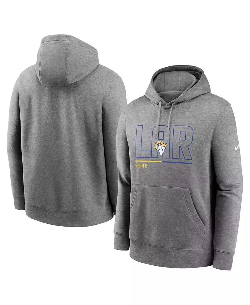 NIKE Men's Heathered Gray Los Angeles Rams City Code Club Fleece Pullover Hoodie