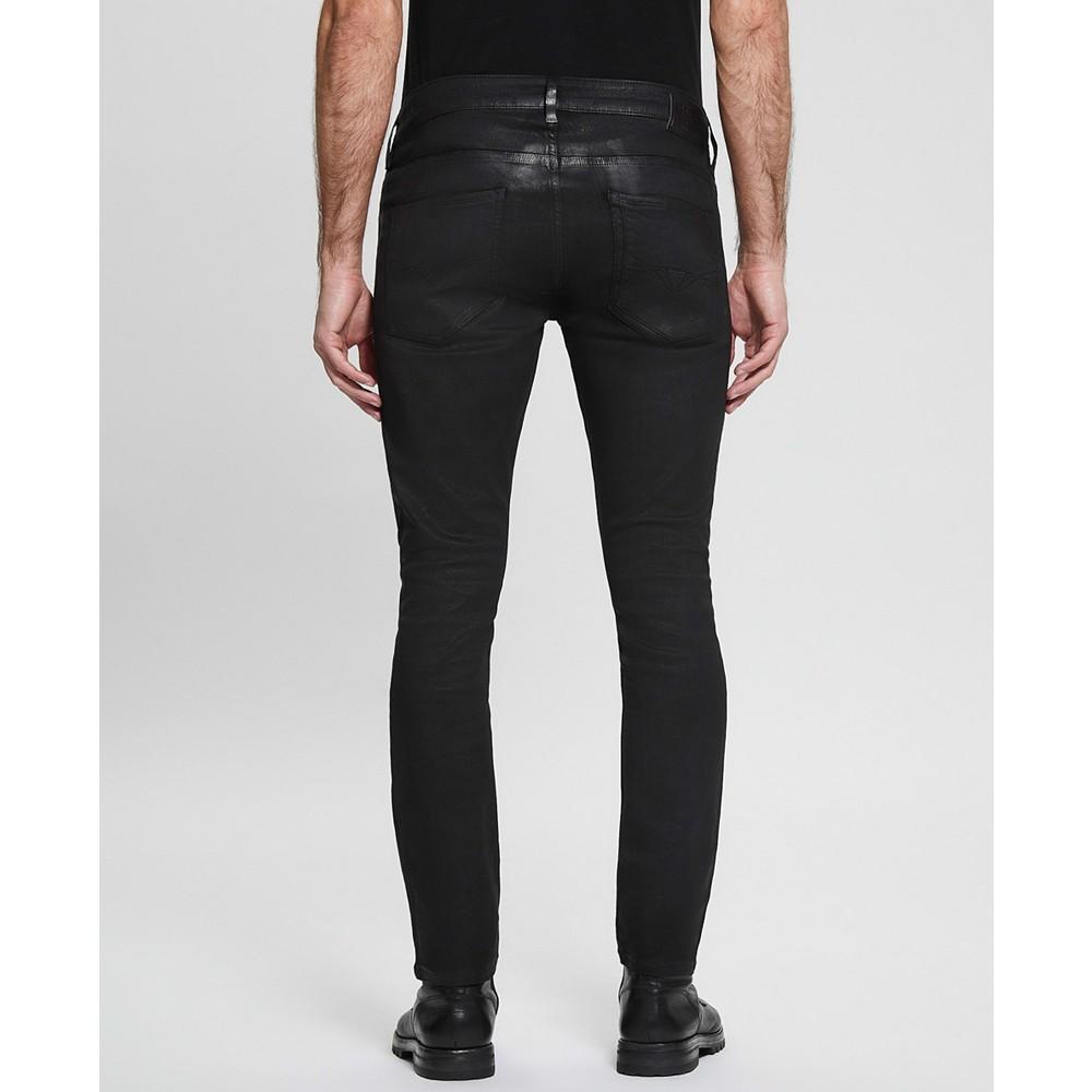 GUESS Men's Miami Black Coated Skinny Jeans