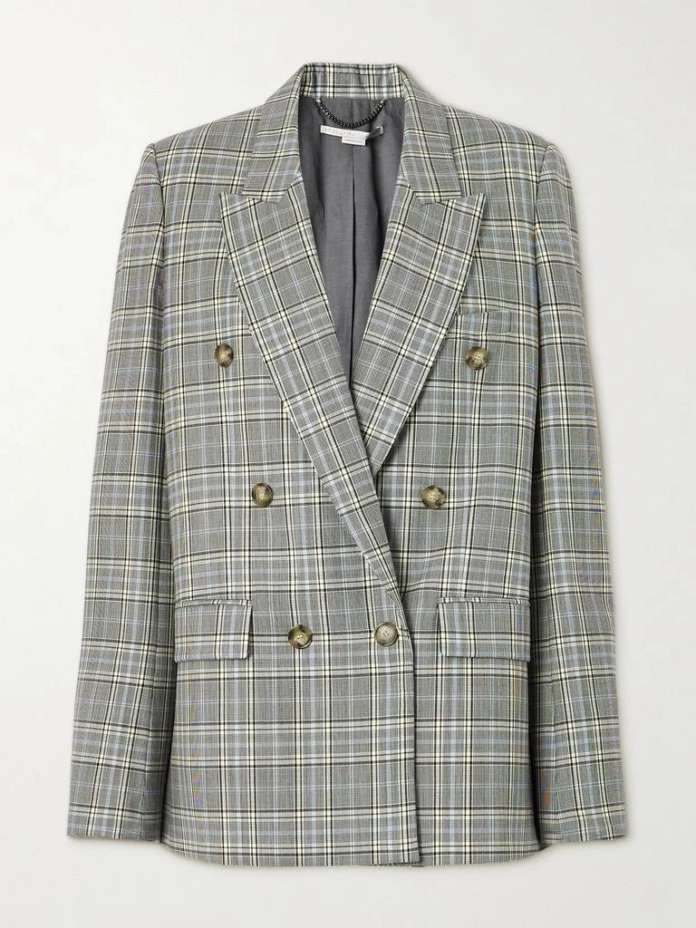 Stella McCartney 双排扣格纹羊毛西装外套 - IT36 灰色 IT 46 