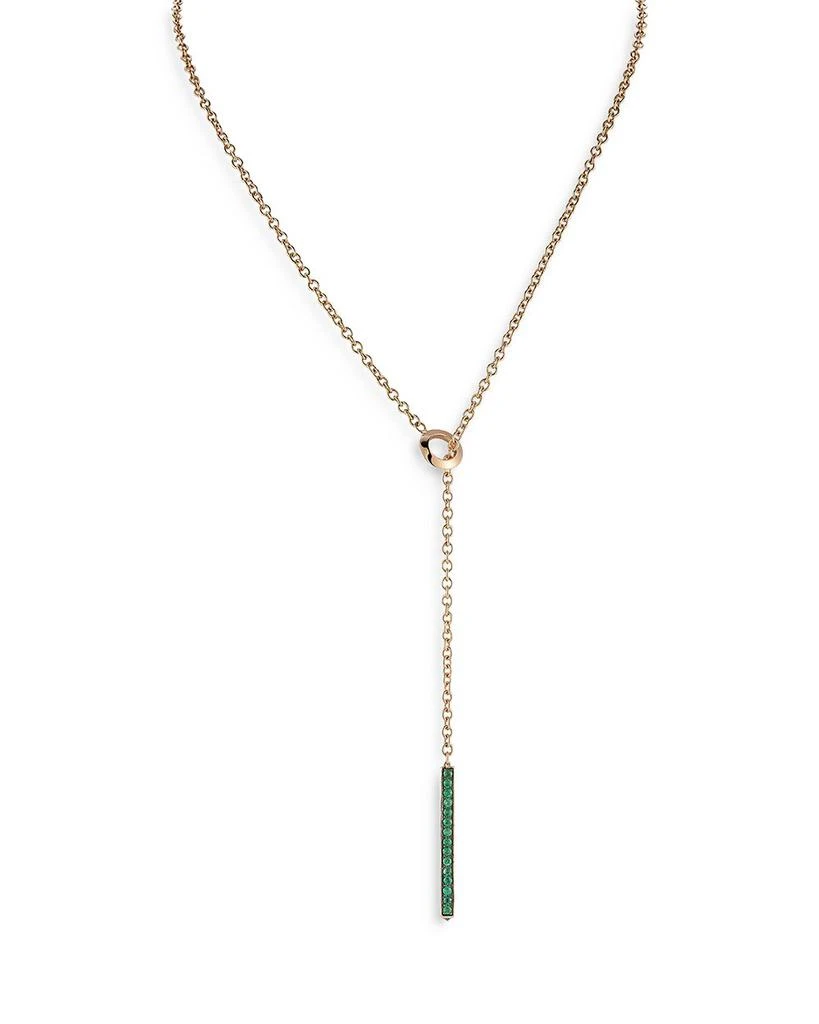 Walters Faith 18K Rose Gold Emerald Bar Lariat Necklace, 20" 3