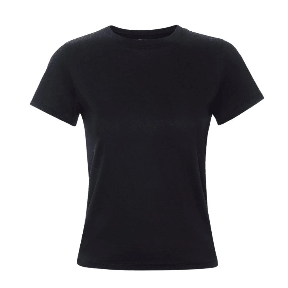 FRAME Frame Women's Fitted Crew Tee, Black 1