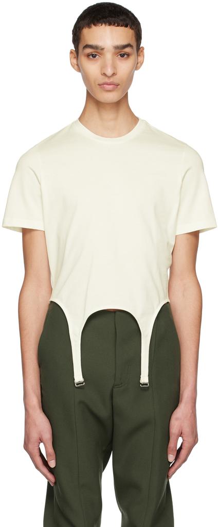 Dion Lee Off-White Garter T-Shirt - T-Shirts - Free Shipping Dion Lee Off-White Garter T-Shirt - T-Shirts - Free Shipping