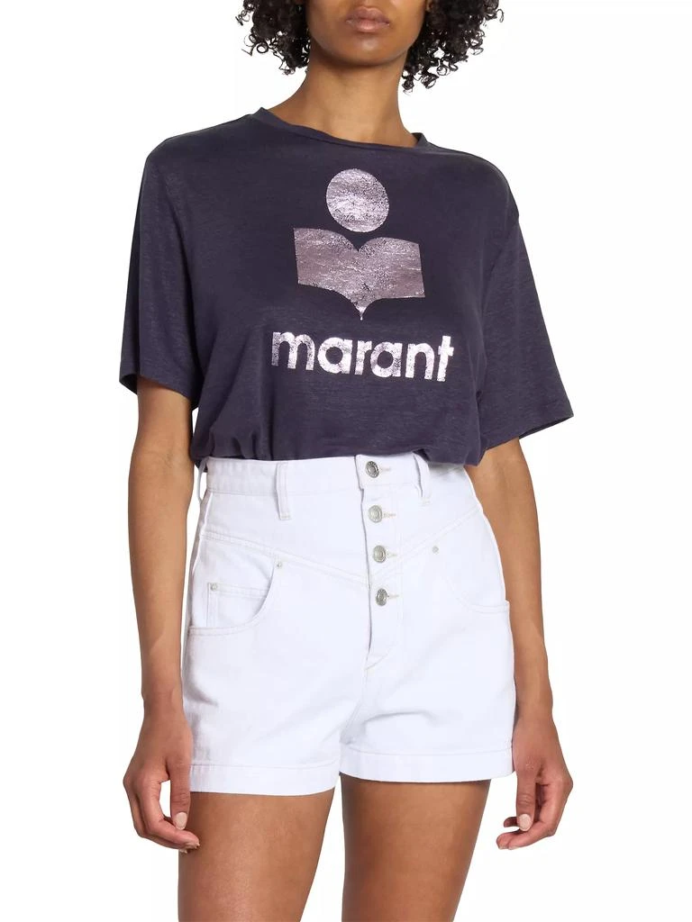 Isabel Marant Étoile Zewel Logo Linen T-Shirt 3