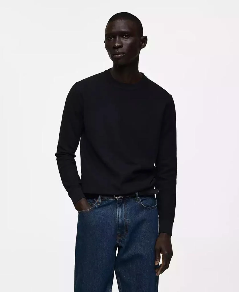 Mango Men's Fine-Knit Cotton Sweater 1