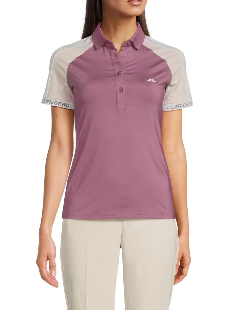 J. Lindeberg Priya Logo Raglan Sleeve Polo Shirt