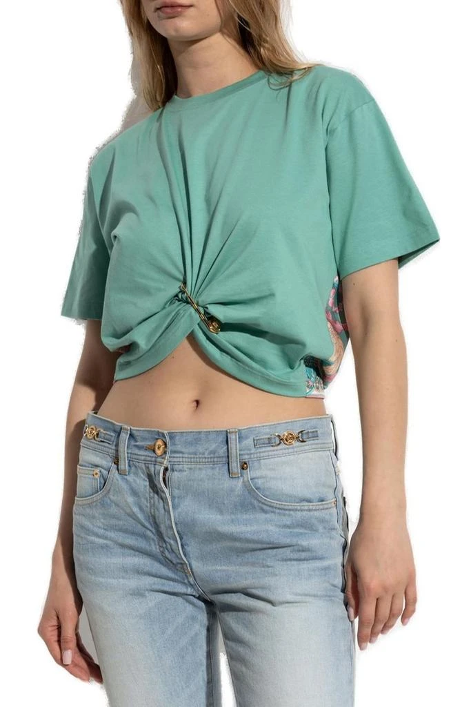 Versace Versace Safety Pin Detailed Crewneck T-Shirt 2