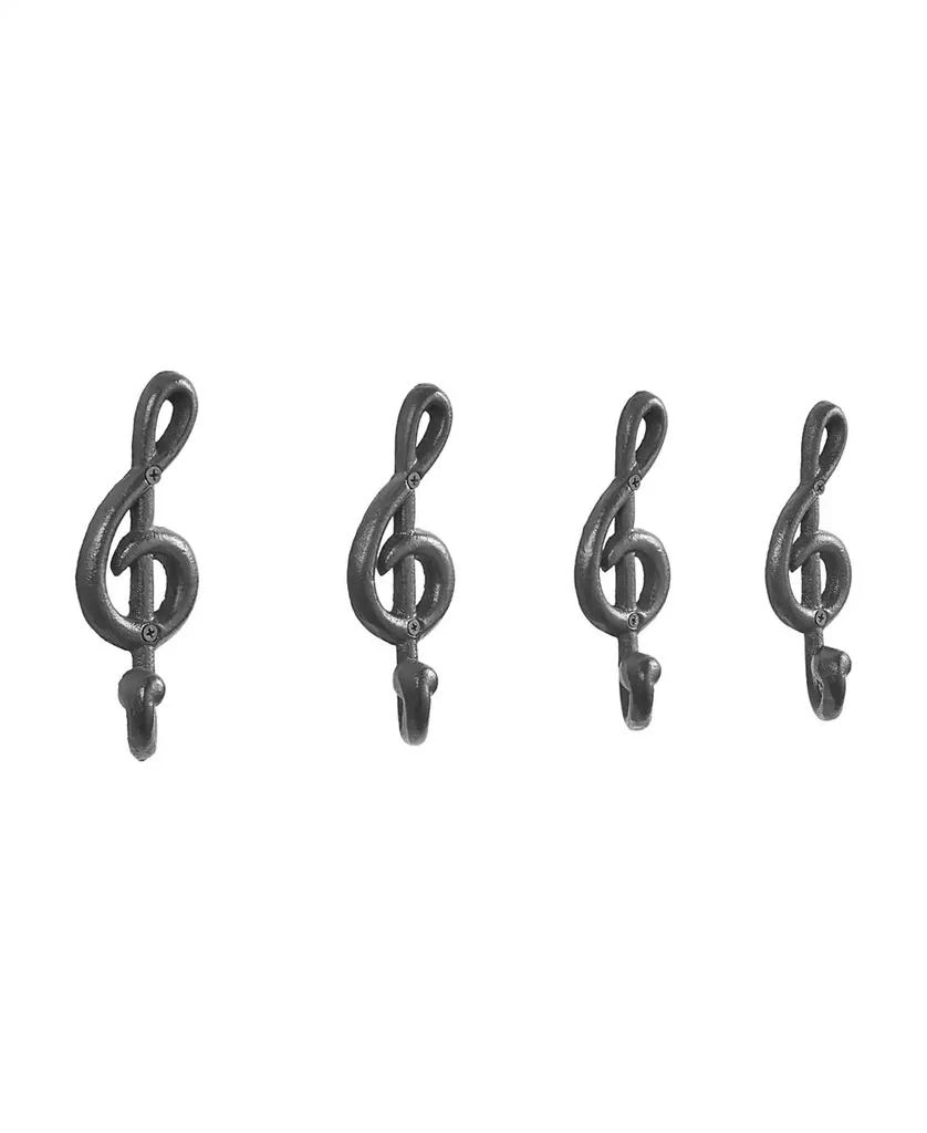 Danya B 4 Piece Musical Note Treble Clef Wall Sculpture Hook Set 7