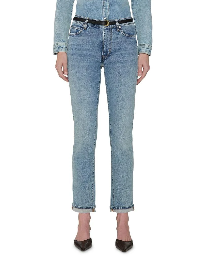 FRAME The Borrowed High Rise Ankle Slim Leg Jeans in Ricochet 1