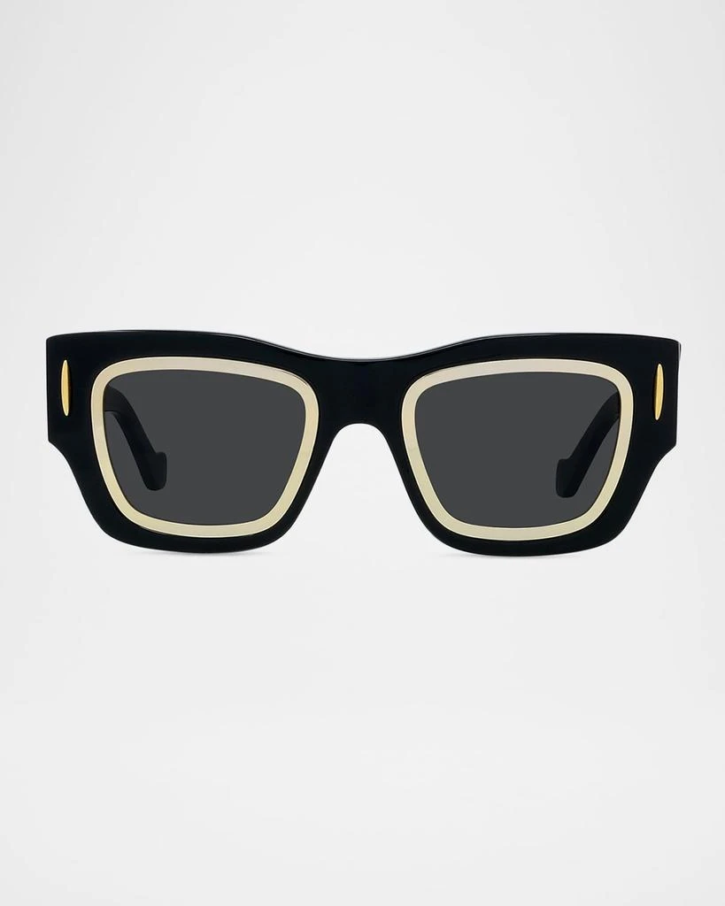 Loewe Men's Signature Acetate Rectangle Sunglasses 1