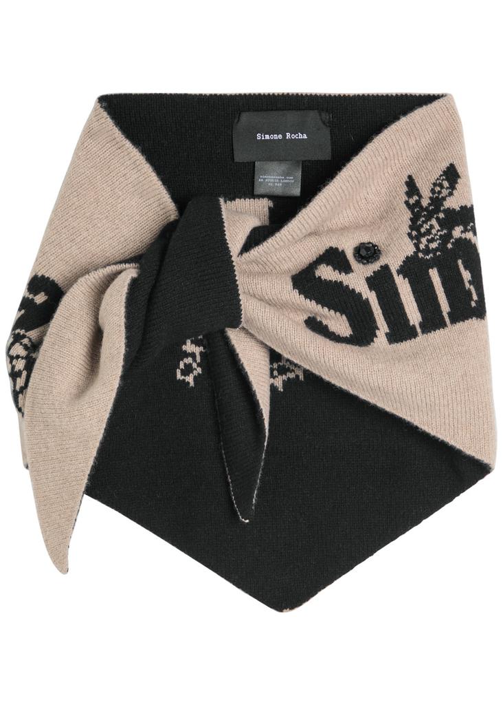 Simone Rocha Graphic Logo wool and cashmere-blend neckerchief