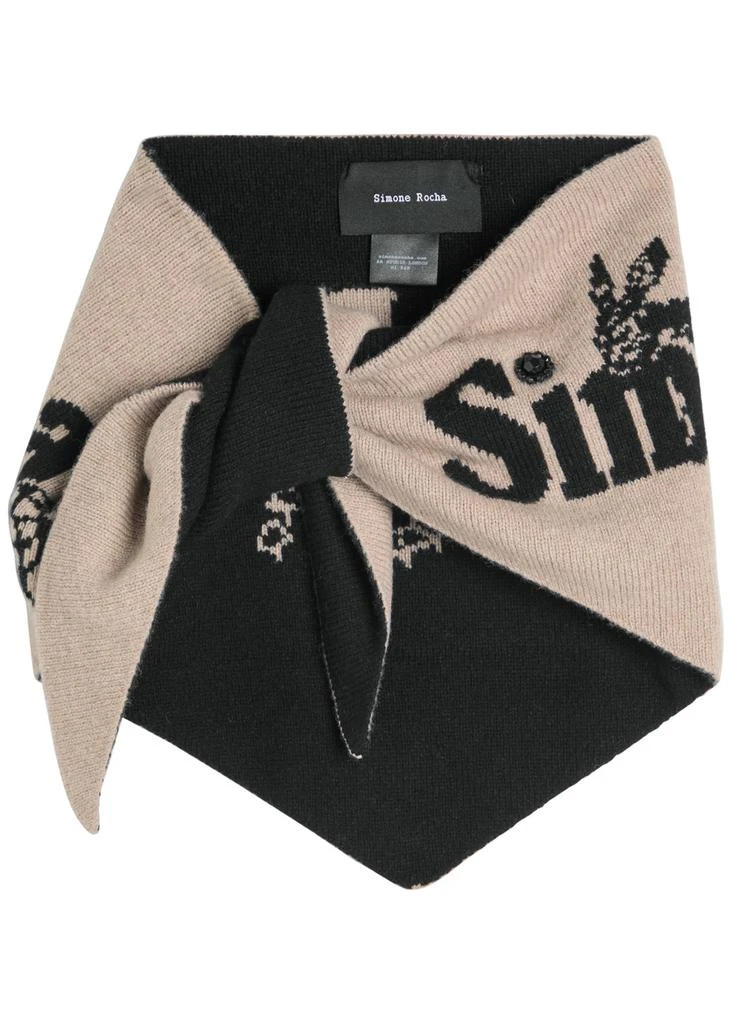 Simone Rocha Graphic Logo wool and cashmere-blend neckerchief 1