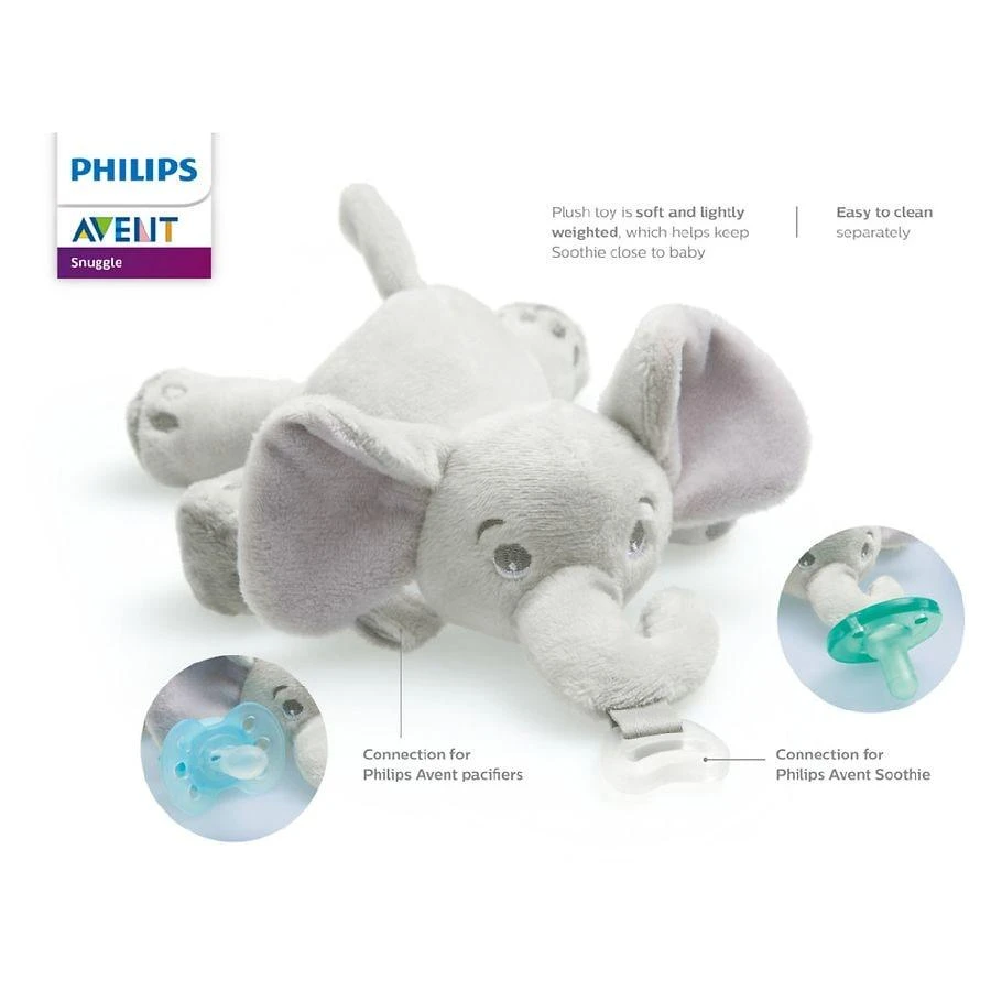 Philips Avent Soothie Snuggle Elephant Pacifier, 0m+ (SCF347/03) 5