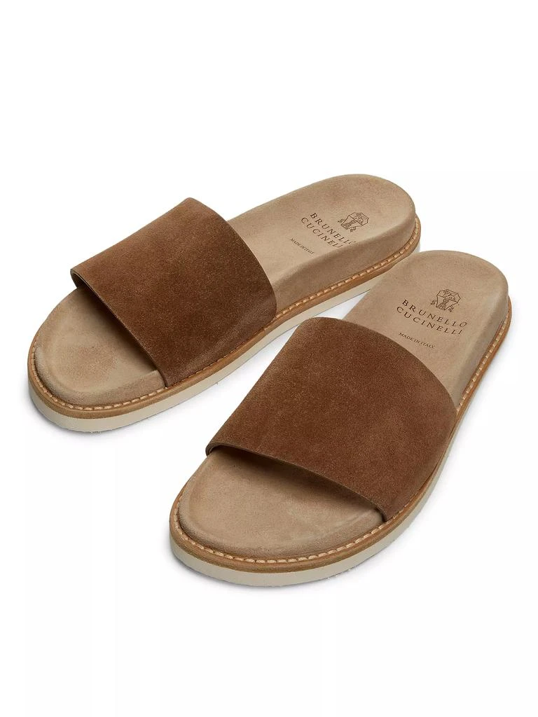 Brunello Cucinelli Suede Slide Sandals 4