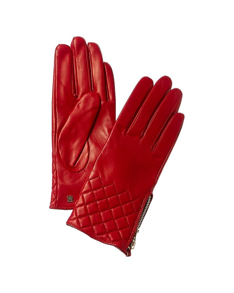 Bruno Magli Bruno Magli Diamond Quilted Cashmere-Lined Leather Gloves