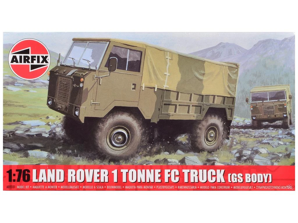 Airfix Level 1 Model Kit Land Rover 1 Tonne FC Truck (GS Body) with 3 Scheme Options 1/76 Scale Plastic Model Kit by