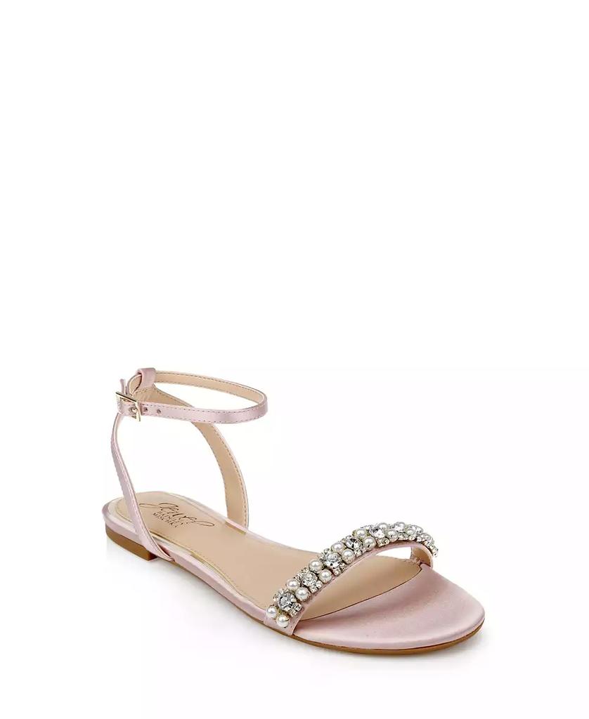 Badgley Mischka Women's Daria Rhinestone Embellished Evening Flat Sandals