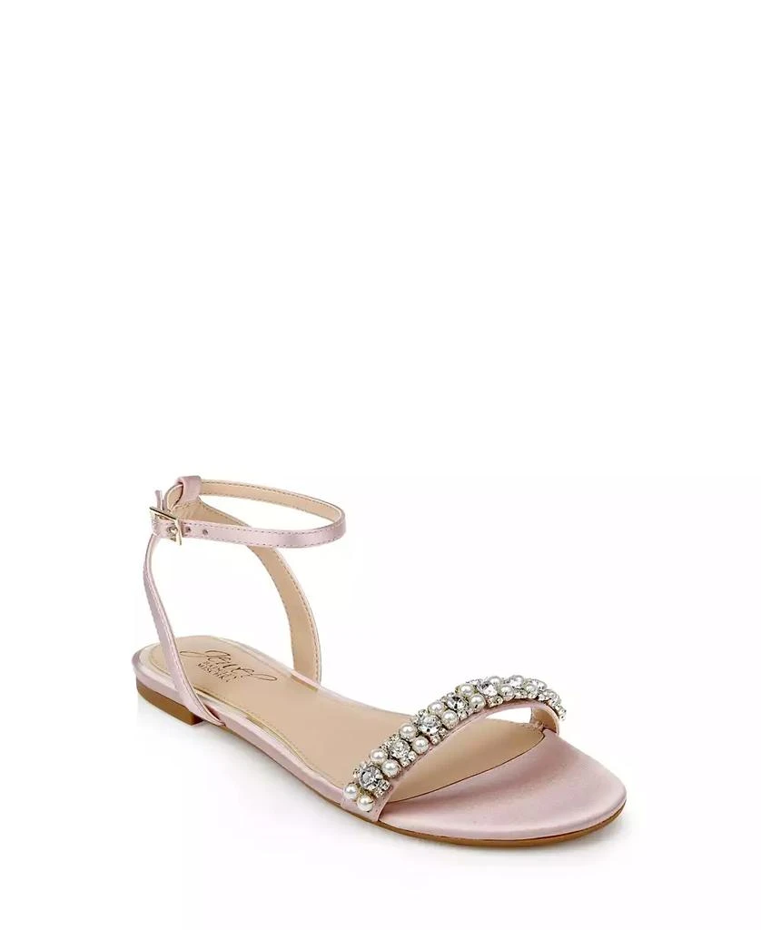Badgley Mischka Women's Daria Rhinestone Embellished Evening Flat Sandals 1