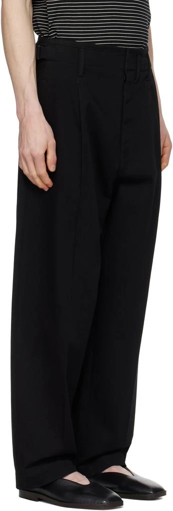 Lemaire Black Pleated Carrot Trousers 2