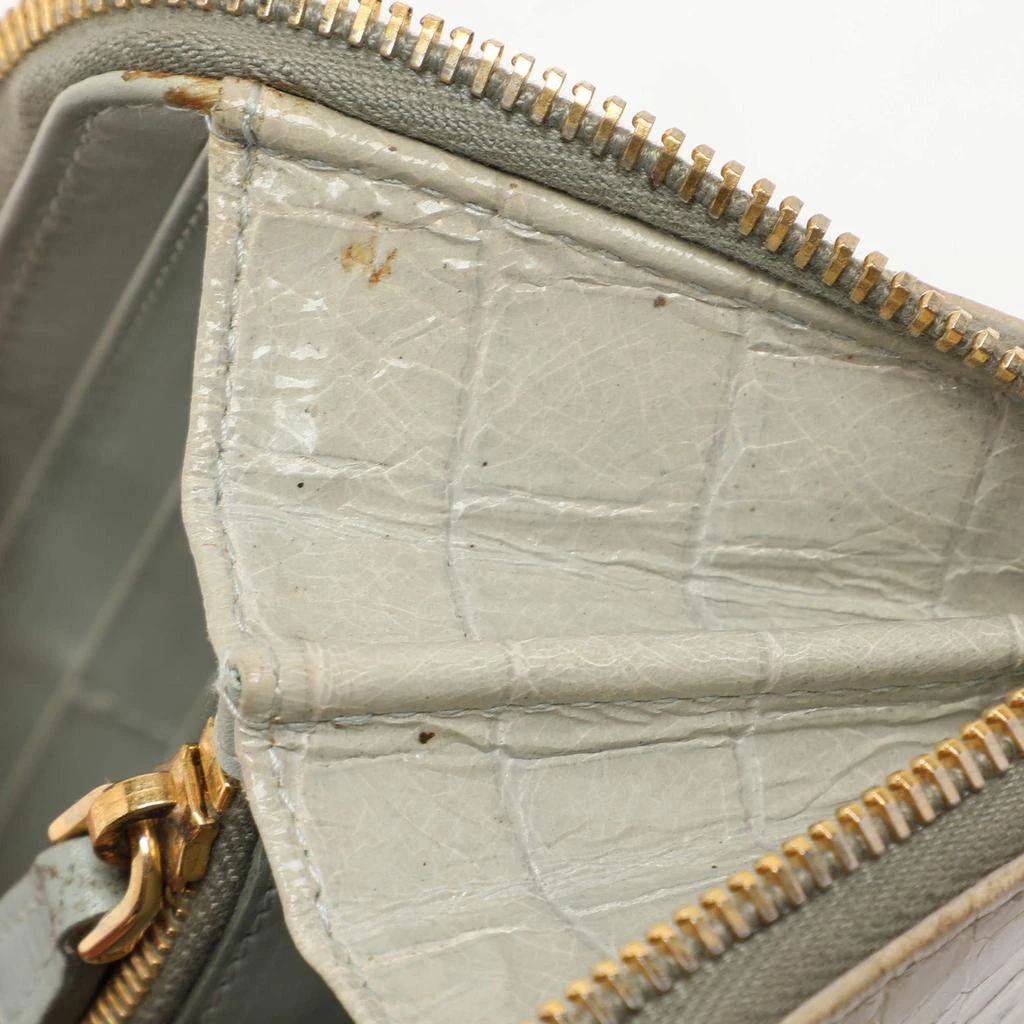 Miu Miu Miu Miu Light Green Croc Embossed Patent Leather Continental Wallet 8
