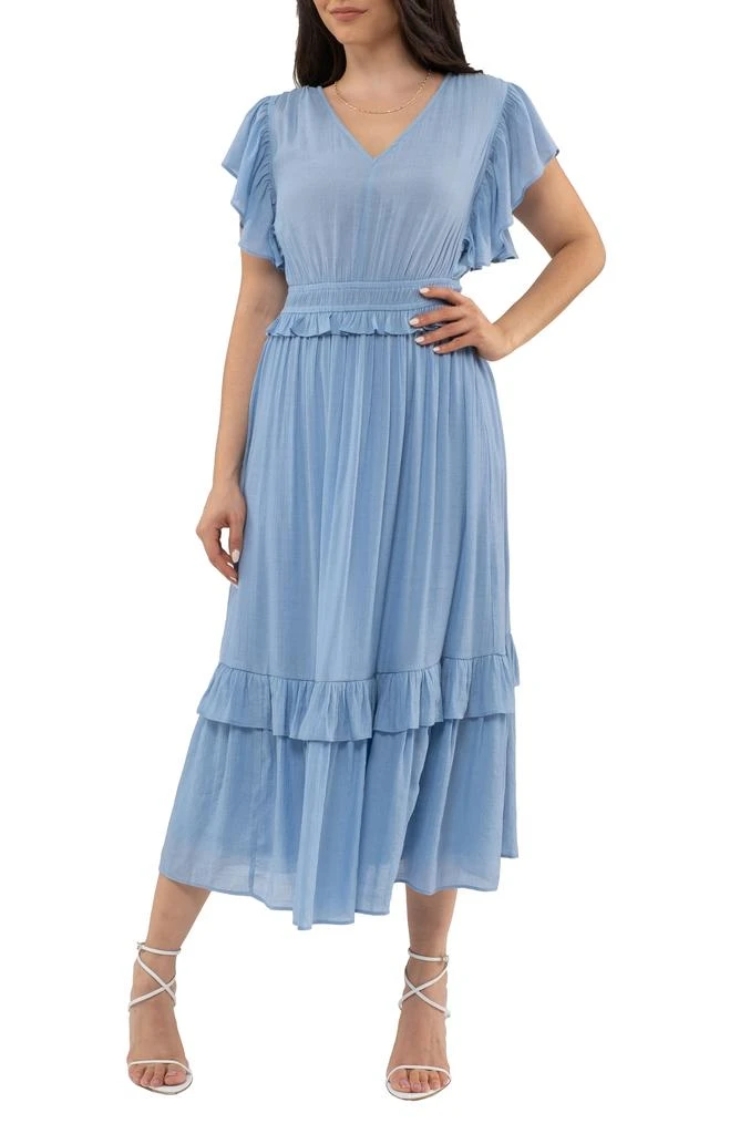 AUGUST SKY Flutter Sleeve Maxi Dress 1