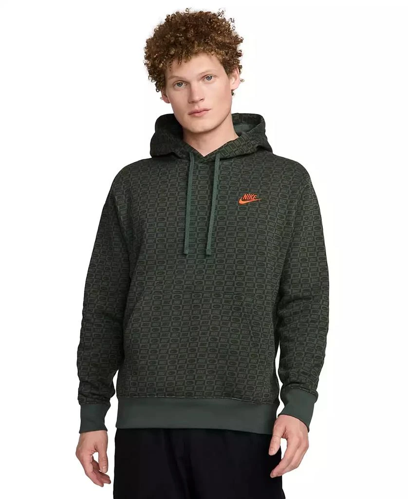 NIKE Men's Sportswear Club Fleece All-Over Print Pullover Hoodie 1