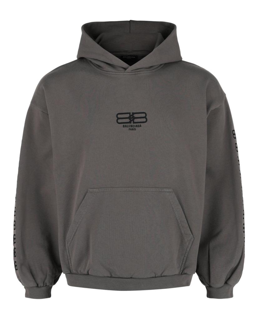 Shop Balenciaga Luxury Script Oversized Zip-Up Hoodie on Sale at
