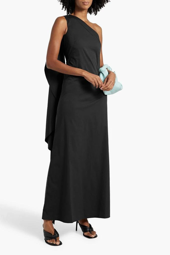 Simon Miller Dune one-shoulder draped stretch-cotton poplin maxi dress 2