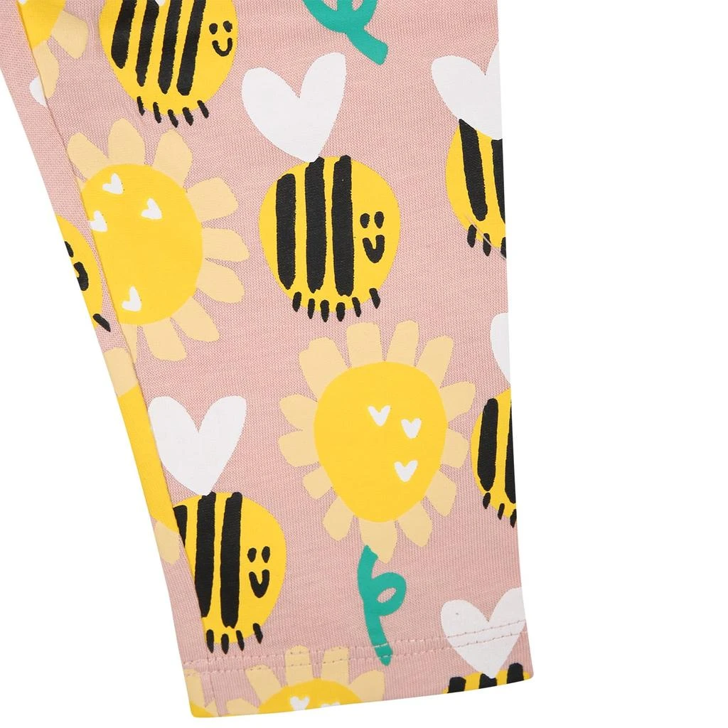 Stella McCartney Pink Leggings For Baby Girl With All-over Bee Print 3