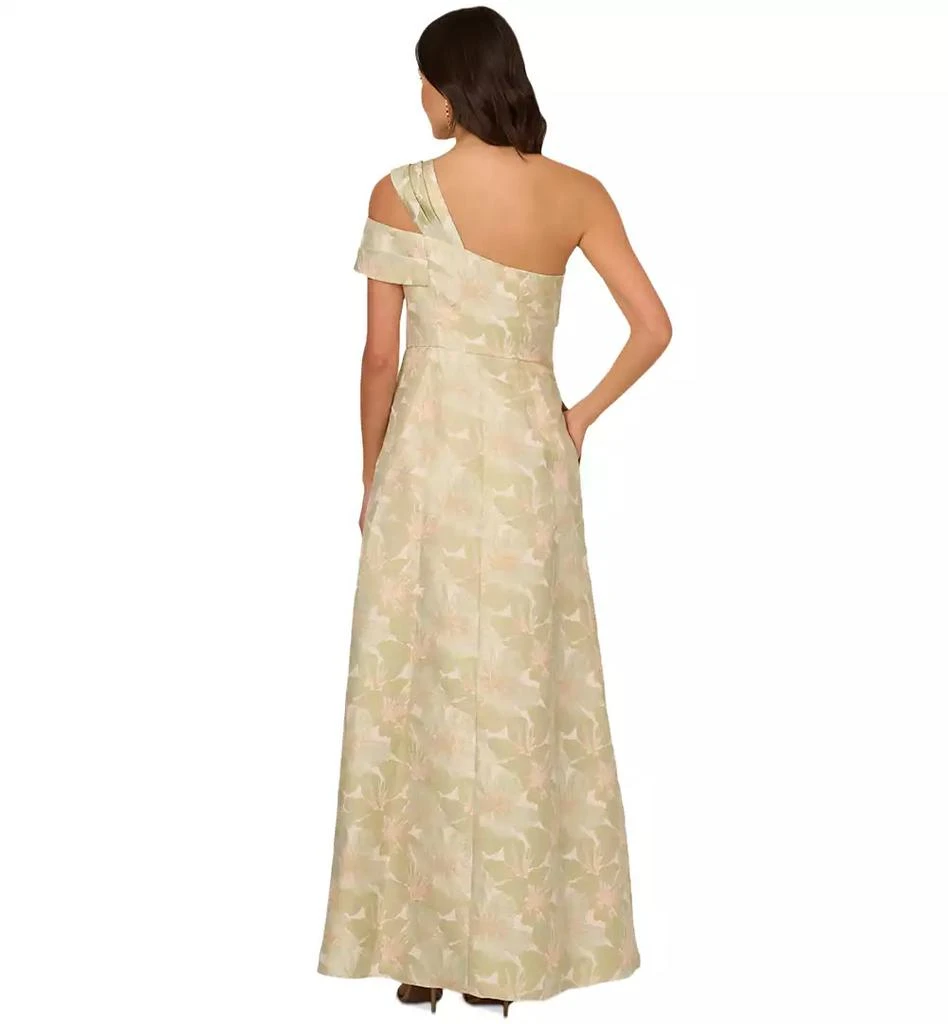 Adrianna Papell Women's One-Shoulder Floral-Jacquard Gown 4