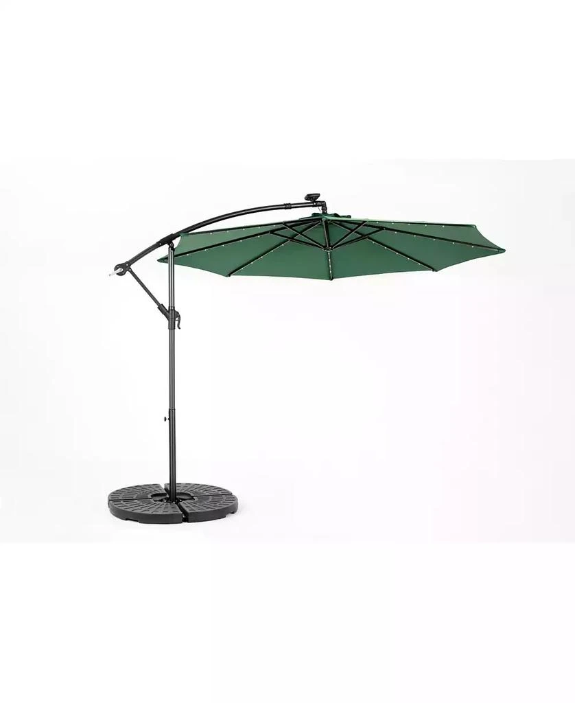 Streamdale Furniture 10ft Solar LED Offset Hanging Market Patio Umbrella ( Dark green ) 2