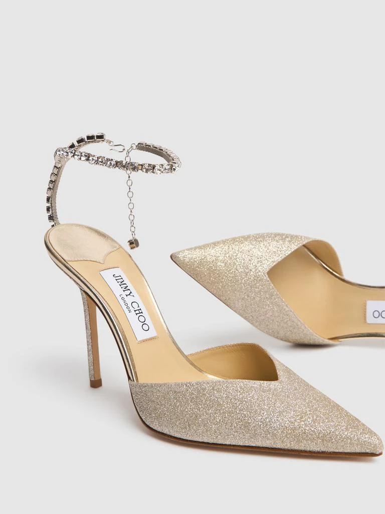 Jimmy Choo 100mm Saeda Glittered Heels 2