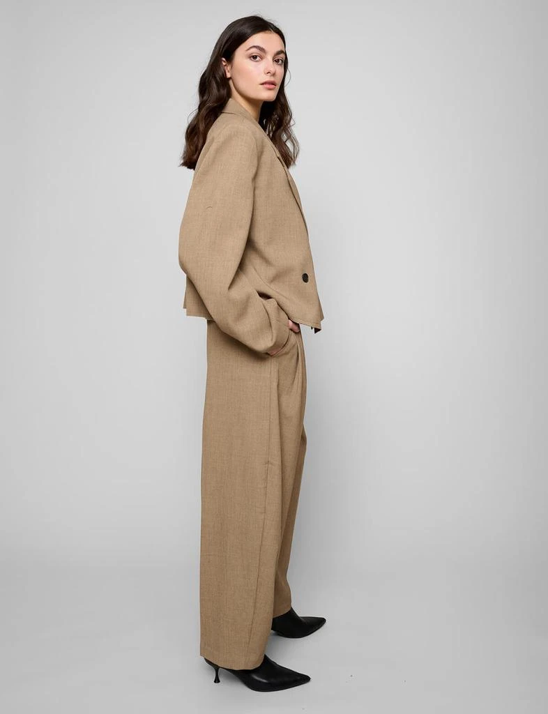 Pixie Market Dani Cropped Boxy Blazer in Brown 6