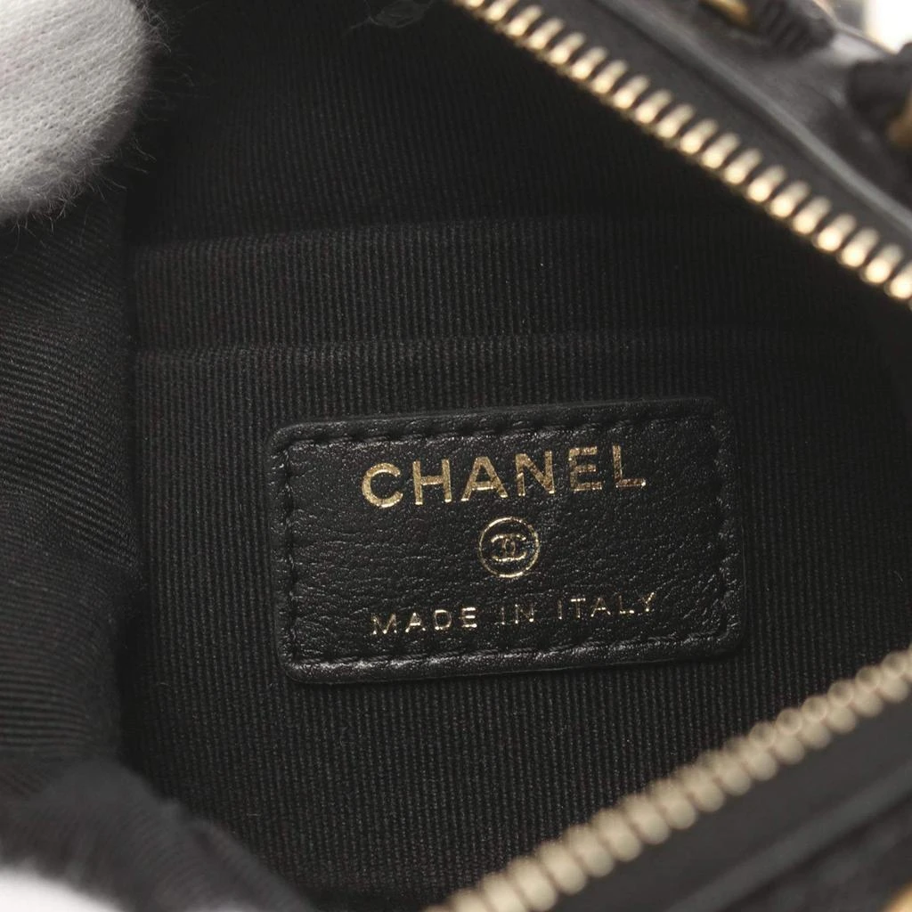 Chanel Chanel Black Nylon with Grosgrain Mini Top Handle Clutch with Chain  7