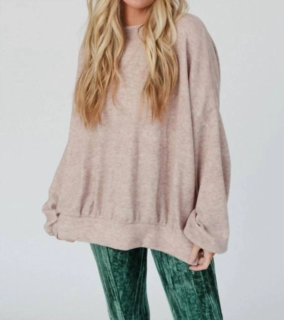 three bird nest Brayden Oversized Pullover In Sand 4