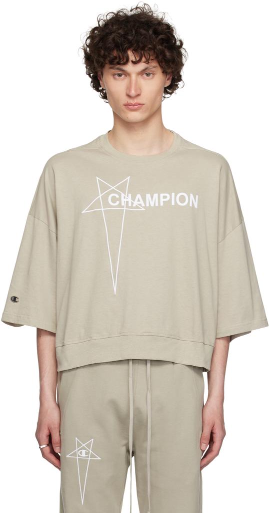 Rick Owens DRKSHDW Logo Printed Crewneck T-Shirt – On Sale