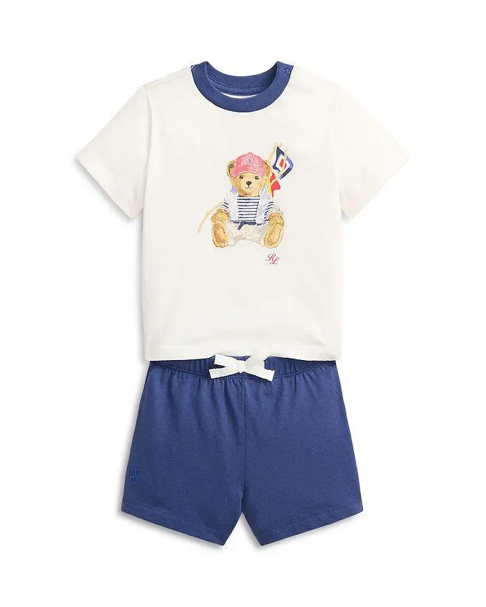 Ralph Lauren Boys' Polo Bear Cotton Jersey Tee & Shorts Set - Baby