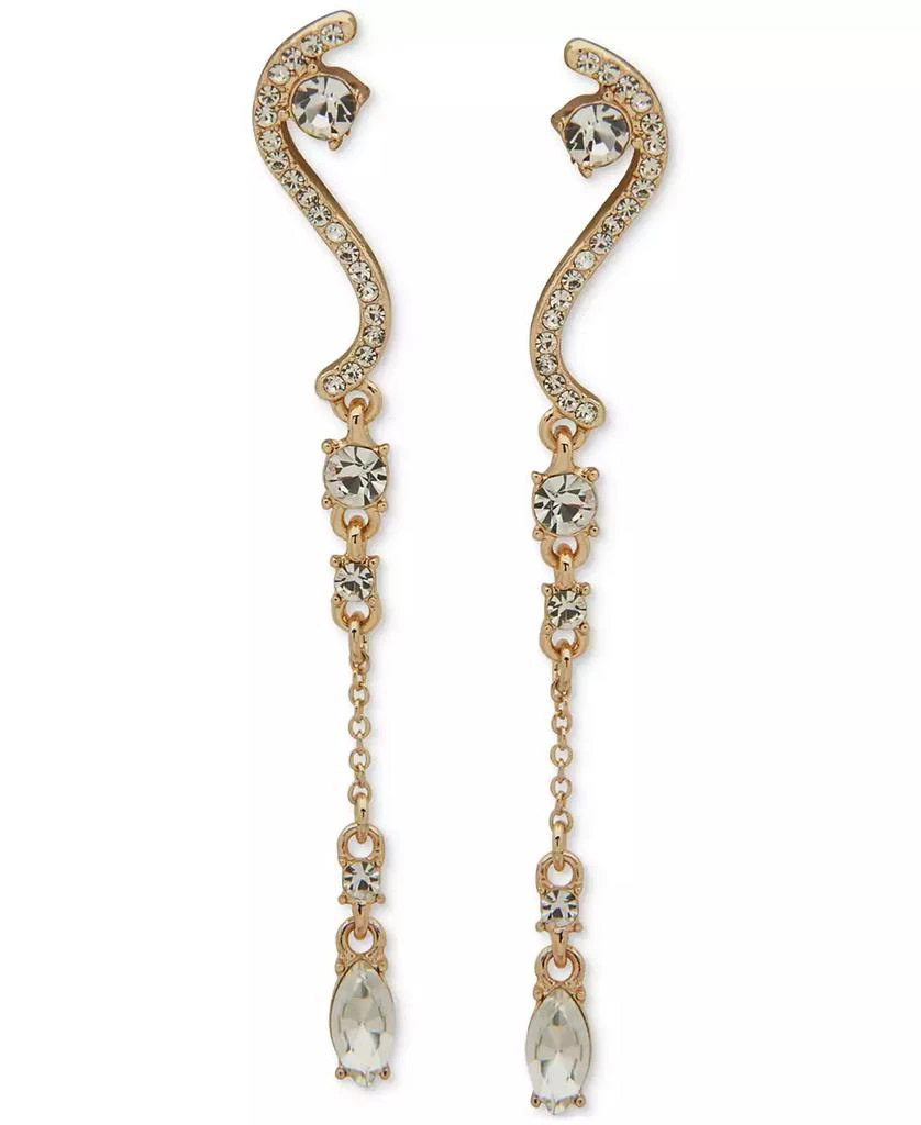Emily in Paris Gold-Tone Crystal Linear Earrings
