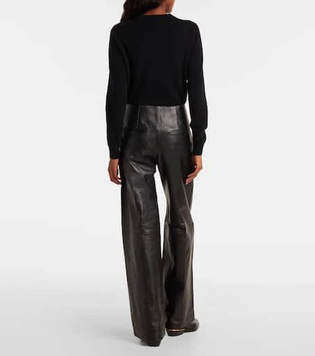 Isabel Marant Ciara high-rise leather wide-leg pants 3