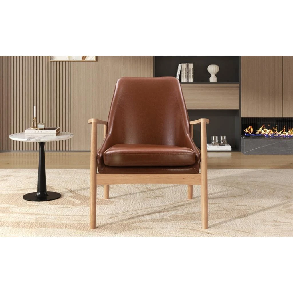 Streamdale Furniture Streamdale Leather Mid-Century Modern Armchair 4
