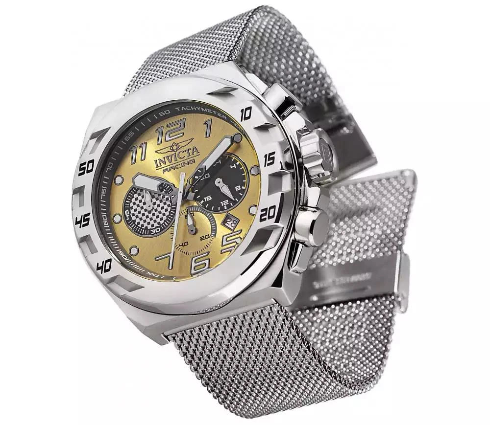 Invicta Men's 47199 Invicta Racing Quartz Chronograph Black, Yellow Dial Watch 3