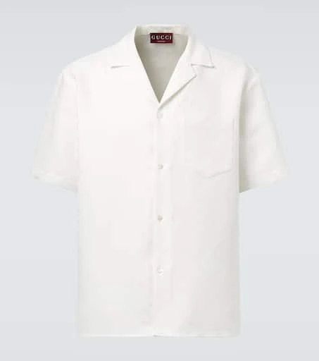Gucci Linen-blend bowling shirt 1