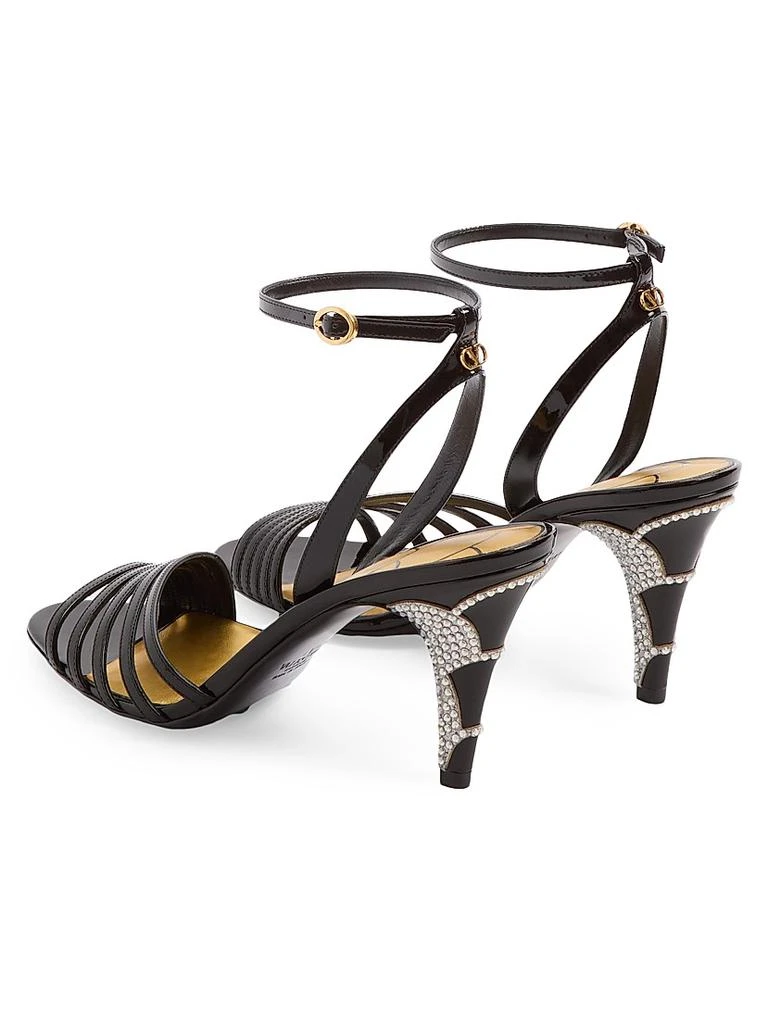 Valentino Ladycrush 85MM Patent Leather Sandals with Crystals 4