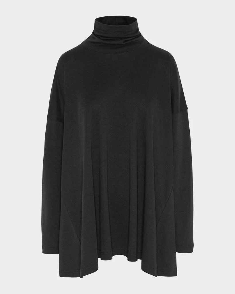 Eskandar Side Panelled Scrunch Neck T-Shirt (Long Length) 1