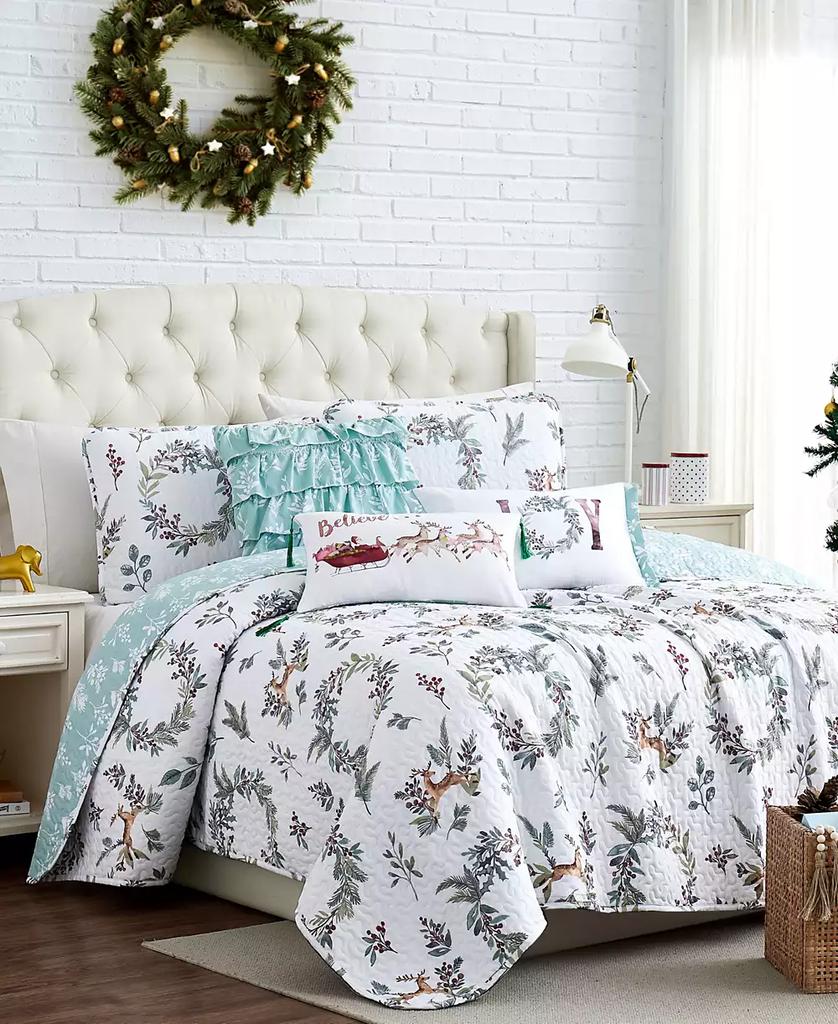 SOUTHSHORE FINE LINENS Happy Holidays Oversized Reversible 6-Pc. Quilt Set