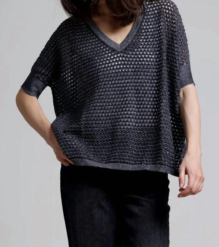 Minnie Rose Minnie Rose - Cotton Cashmere Mesh Pow-wow Sweater 4